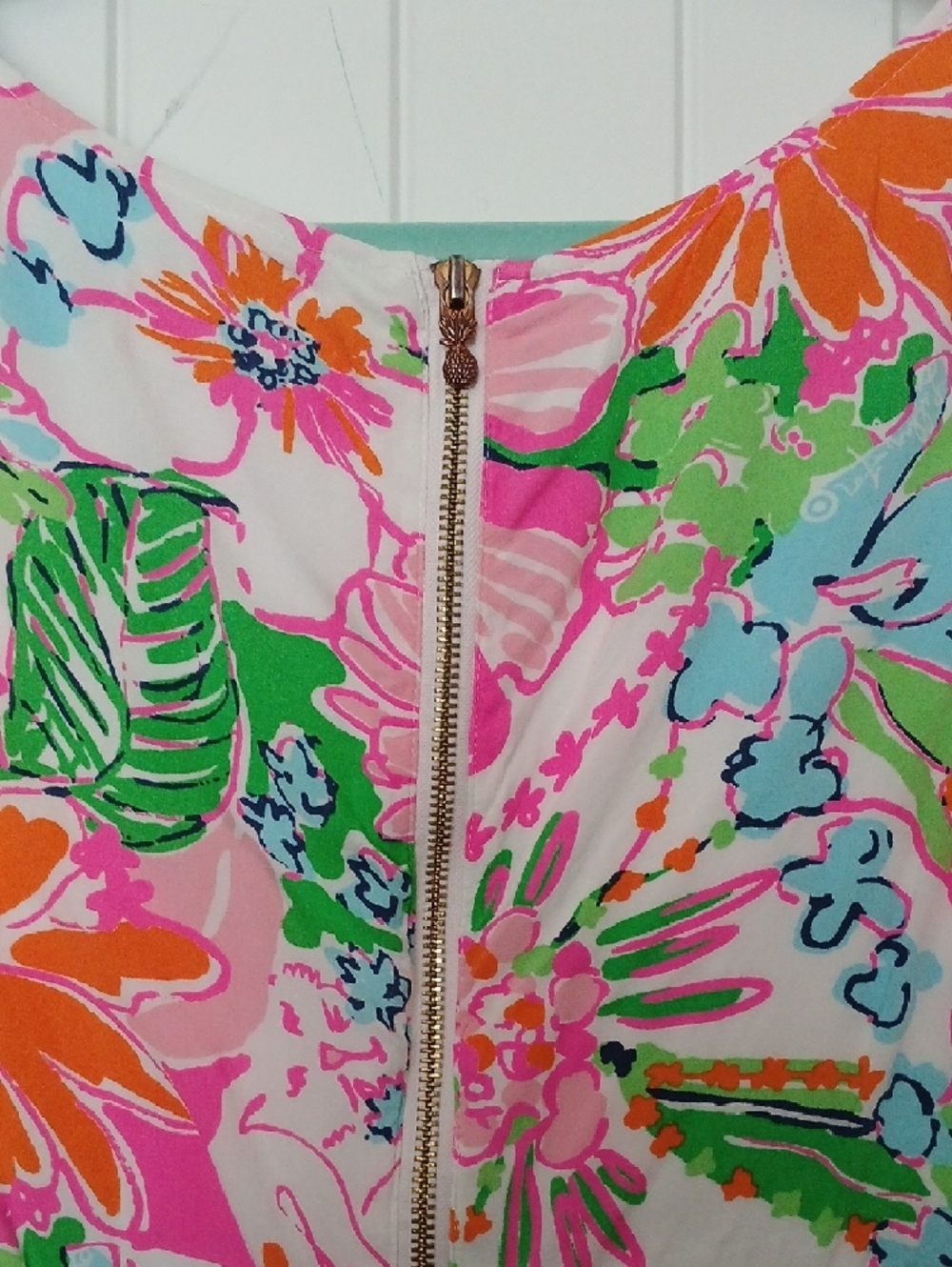 Lilly Pulitzer Bright Floral V-Neck Tank in Pink, Aqua & Orange - Picture 4 of 4